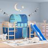 vidaXL Kids' Loft Bed with Tunnel without Mattress Blue 80x200 cm