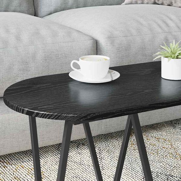 vidaXL Coffee Table Black Oak 80 x 40 x 40.5 cm