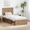 vidaXL Bed Frame Artisian Oak 90 x 200 cm Solid Pine Wood