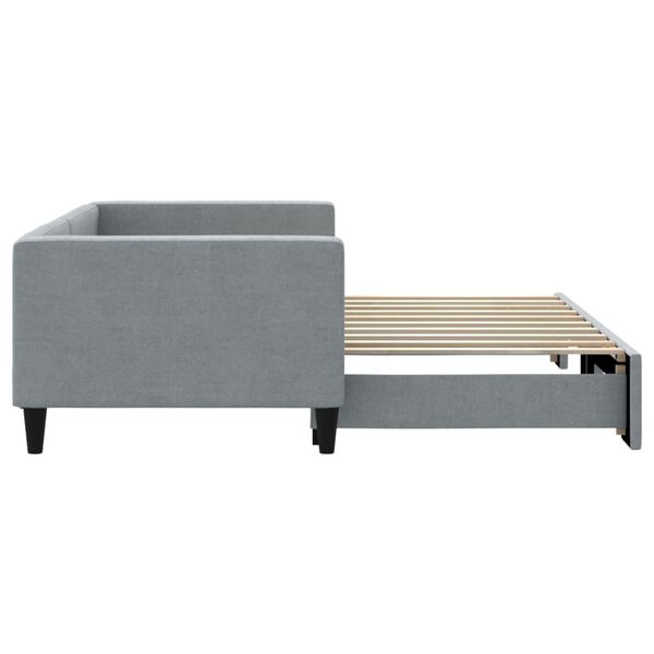 vidaXL Daybed with Trundle without Mattress Light Grey 90x190 cm Single