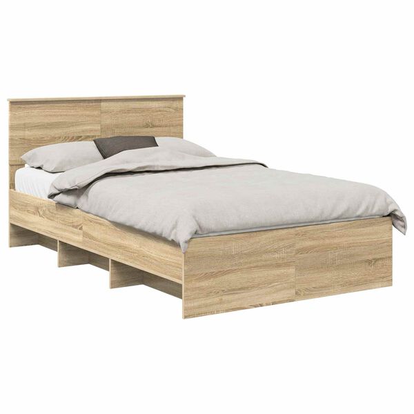 vidaXL Bed Frame Sonoma Oak 120 x 123 cm Engineered Wood