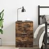 vidaXL Bedside Cabinet Smoked Oak 38x35x56 cm Engineered Wood