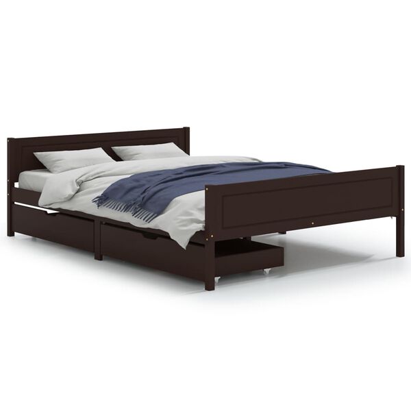 vidaXL Bed Frame without Mattress Dark Brown 160x200 cm Solid Wood