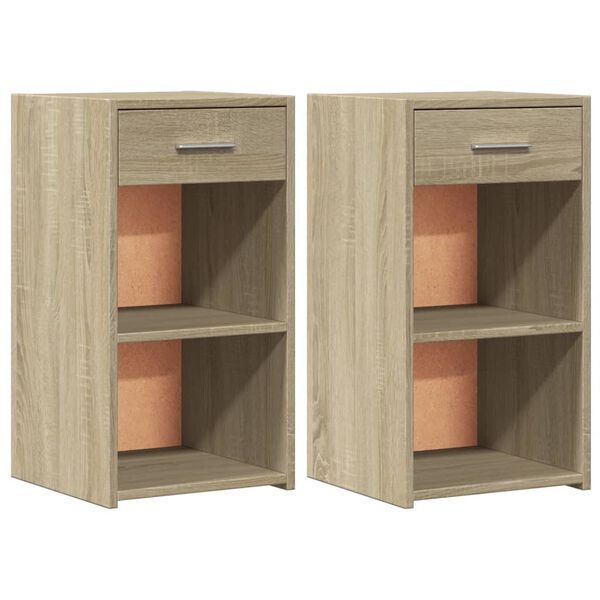 vidaXL Bedside Cabinets 2 pcs Sonoma Oak 35x34x65 cm Engineered Wood