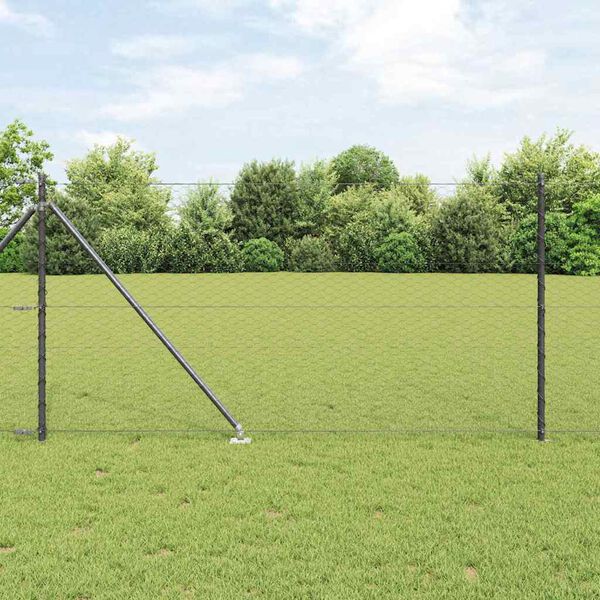 vidaXL Fence Post Grey 25 x 1 m (36 mm mesh) Steel