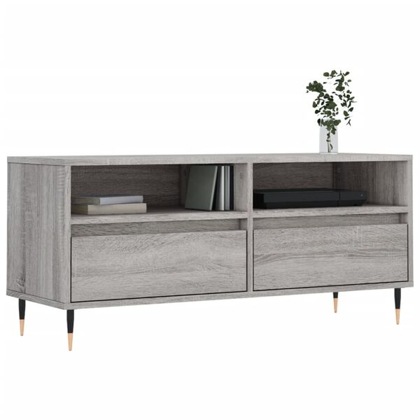 vidaXL TV Cabinet Grey Sonoma 100x34.5x44.5 cm Engineered Wood