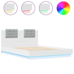 vidaXL Bed Frame with LED without Mattress White 120x200 cm