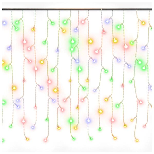 vidaXL LED Curtain Icicle Lights 10m 400 LED Colourful 8 Function