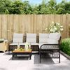 vidaXL 2 Piece Garden Sofa Set with Cushions Black Poly Rattan