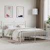 vidaXL Metal Bed Frame without Mattress with Footboard White 180x200cm