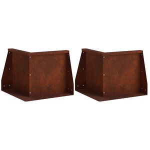 vidaXL Retaining Wall 2 pcs 50 x 50 x 30 cm Weathering Steel Rusty