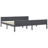 vidaXL Bed Frame without Mattress Dark Grey Solid Wood Pine 200x200 cm (322130+2x321990)