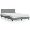 vidaXL Bed Frame "Dover" Light Grey 135x190 cm Double Fabric