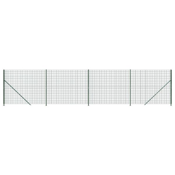 vidaXL Wire Mesh Fence with Flange Green 1.6x10 m
