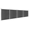 vidaXL Fence Panel Set WPC 699x186 cm Black