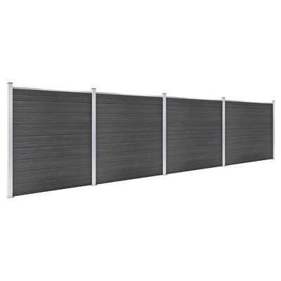 vidaXL Fence Panel Set WPC 699x186 cm Black