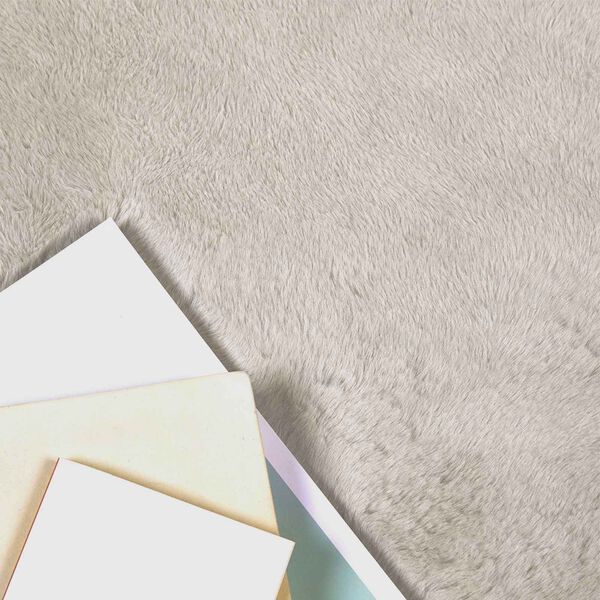 vidaXL Faux Rabbit Fur Rug Olite Beige 200 x 200 cm Polyester
