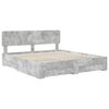 vidaXL Bed Frame Concrete Grey 200 x 200 cm Engineered Wood