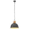 vidaXL Industrial Hanging Lamp Grey Round 51 cm E27 Solid Mango Wood