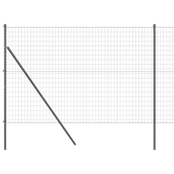 vidaXL Fence with Post Grey 1.6 x 10 m Steel and PVC