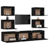 vidaXL TV Cabinets 7 pcs Black Solid Wood Pine