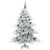 vidaXL Artificial Hinged Christmas Tree White 150 cm PVC and Steel