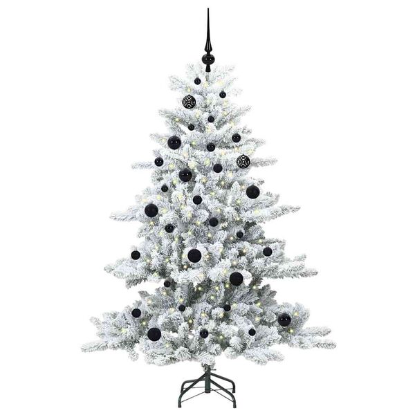 vidaXL Artificial Hinged Christmas Tree White 150 cm PVC and Steel