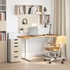 vidaXL Desk White and Light Brown 140 x 60 cm Solid Oak Wood