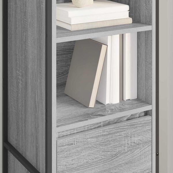 vidaXL Book Cabinet Grey Sonoma 43 x 36 x 150.5 cm Engineered Wood