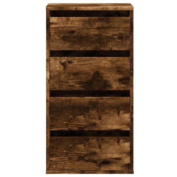vidaXL Corner Chest of Drawers Smoked Oak 40x41x76 cm Engineered Wood