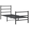 vidaXL Metal Bed Frame without Mattress with Footboard Black 75x190cm