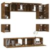 vidaXL 8 Piece TV Cabinet Set Smoked Oak Engineered Wood