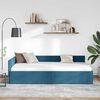 vidaXL Corner Bed Frame with Headboard Blue 90 cm x 190 cm Velvet