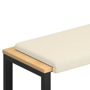vidaXL Bench Cushion Textured Velvet Cream Depth 35 cm