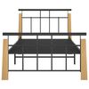vidaXL Bed Frame without Mattress Metal and Solid Oak Wood 90x200 cm