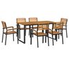 vidaXL 7 Piece Garden Dining Set Solid Wood Acacia and Metal