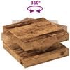 vidaXL Coffee Table 360-Degree Rotatable Old Wood 70x70x34.5 cm