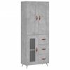 vidaXL Highboard Concrete Grey 69,5x34x180 cm Engineered Wood