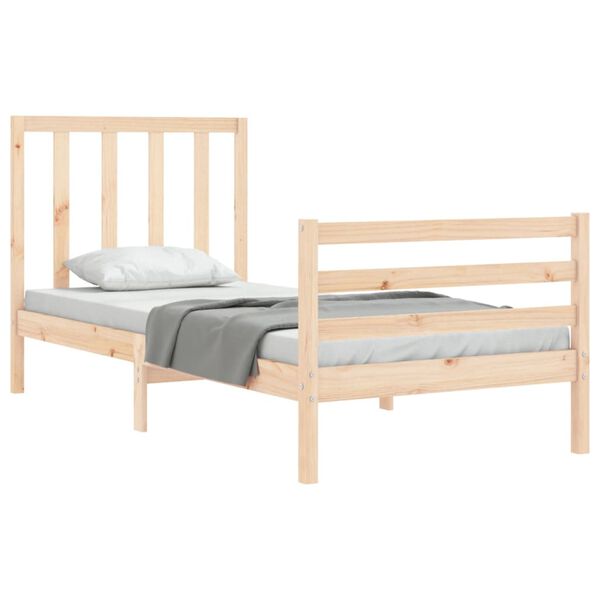 vidaXL Bed Frame without Mattress Small Single Solid Wood Pine