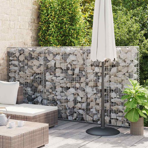 vidaXL Gabion Wall with Covers Galvanised Steel 100x20x150 cm