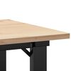 vidaXL Coffee Table O-Frame 50x50x35 cm Solid Wood Pine and Steel