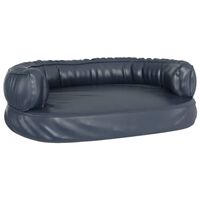 vidaXL Ergonomic Foam Dog Bed Dark Blue 60x42 cm Faux Leather