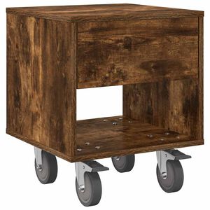 vidaXL Bedside Table Smoked Oak 40.5 x 40 x 48 cm Engineered Wood