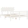 vidaXL Bed Frame without Mattress White 140x200 cm Solid Wood