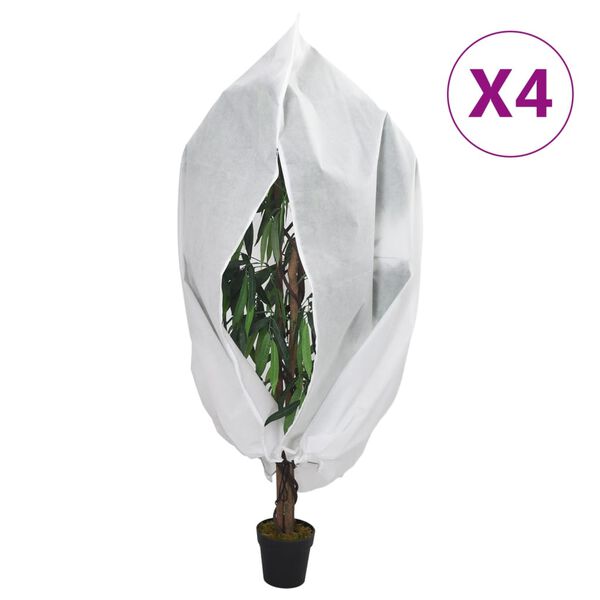 vidaXL Plant Fleece Covers with Zip 4 pcs 70 g/m&sup2; 3.93x3.5 m