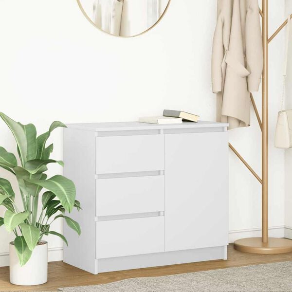 vidaXL Sideboard with Drawer White 71x35x65 cm Engineered Wood