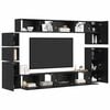 vidaXL TV Cabinet Set Wall-mounted 9 pcs Black Oak Engineered Wood