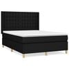 vidaXL Box Spring Bed with Mattress Black 140x200 cm Fabric
