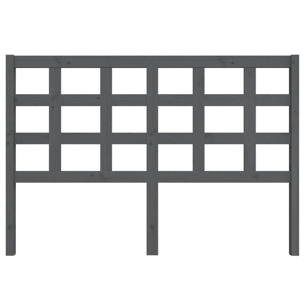 vidaXL Bed Headboard Grey 145.5x4x100 cm Solid Wood Pine