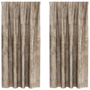 vidaXL Velvet Curtains 2 pcs Champagne 175 x 140 cm Velvet